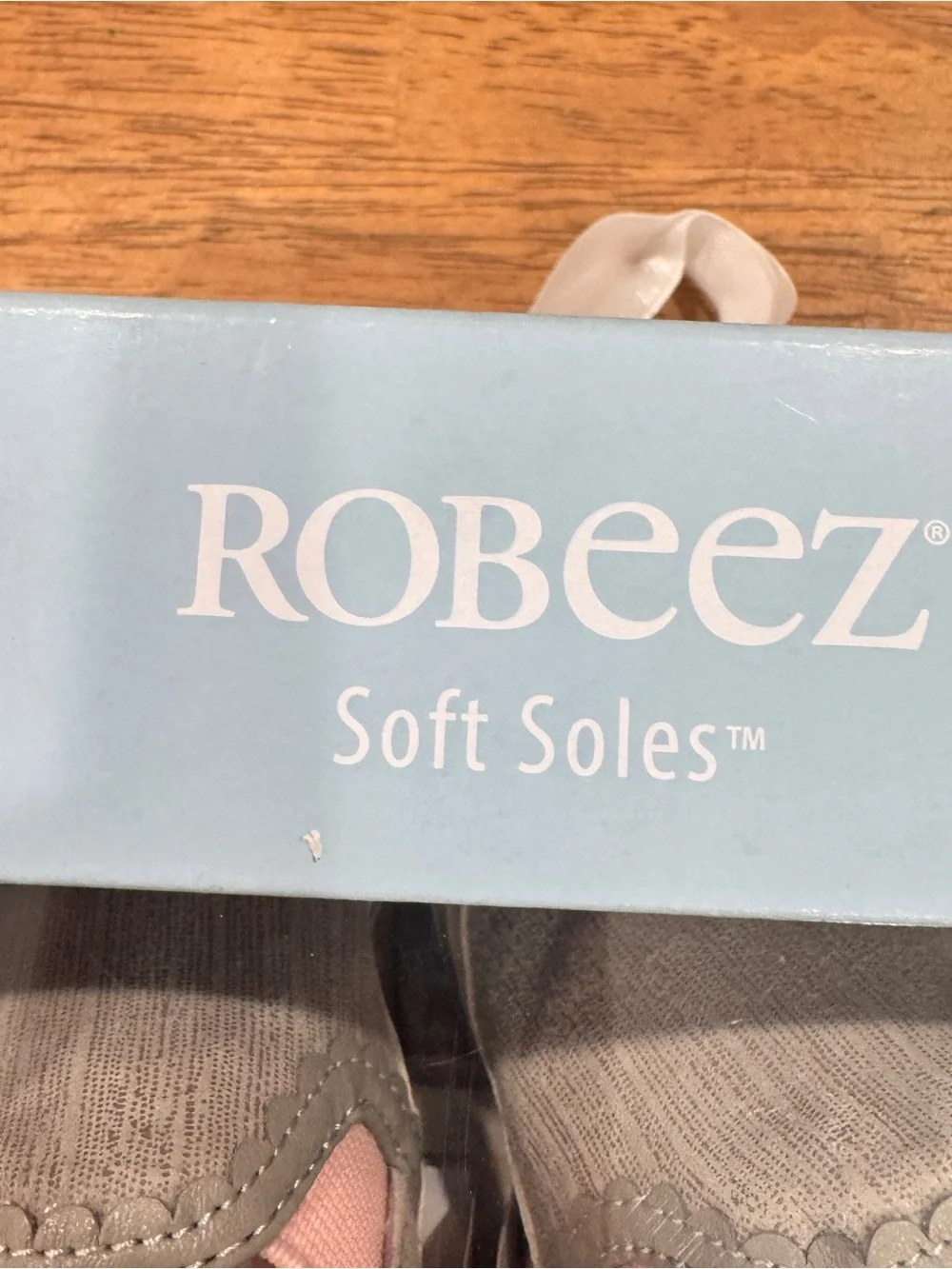 New Robeez Grey Pink Liam Soft Sole Baby Shoes 0-6 Months Leather Crib